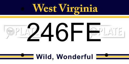 246FE West Virginia License Plate