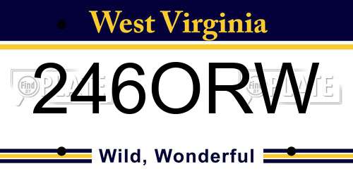 246ORW West Virginia License Plate
