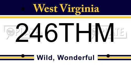246THM West Virginia License Plate