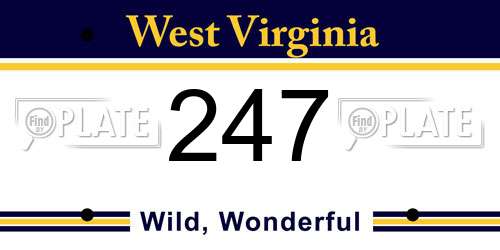 247 West Virginia License Plate
