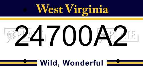 24700A2 West Virginia License Plate