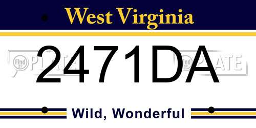 2471DA West Virginia License Plate