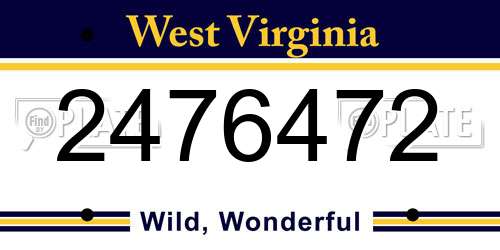 2476472 West Virginia License Plate