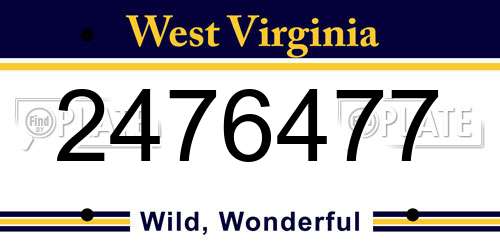 2476477 West Virginia License Plate