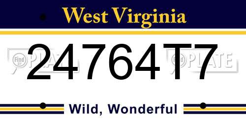 24764T7 West Virginia License Plate