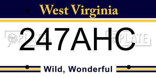 247AHC West Virginia License Plate