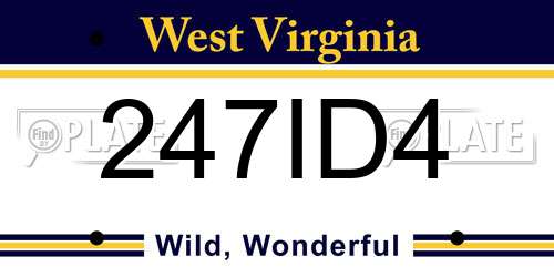 247ID4 West Virginia License Plate