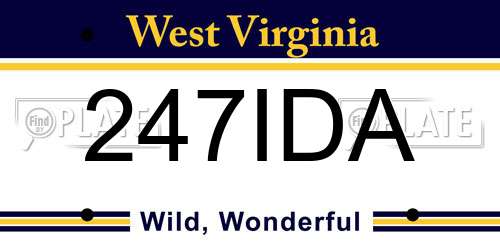 247IDA West Virginia License Plate