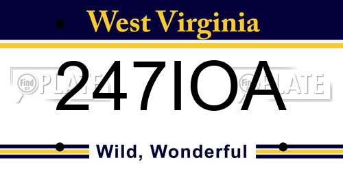 247IOA West Virginia License Plate