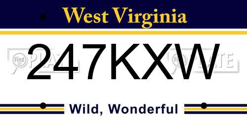 247KXW West Virginia License Plate