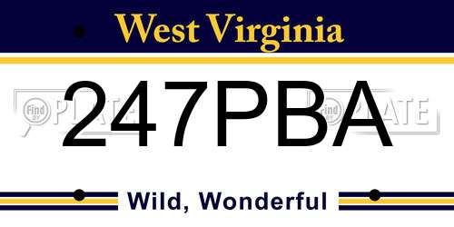 247PBA West Virginia License Plate