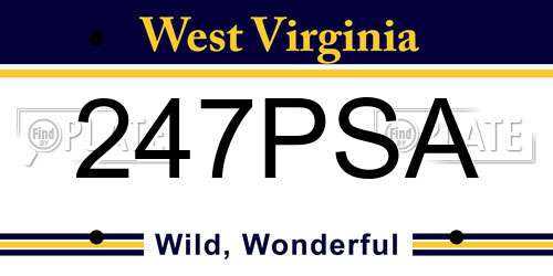 247PSA West Virginia License Plate