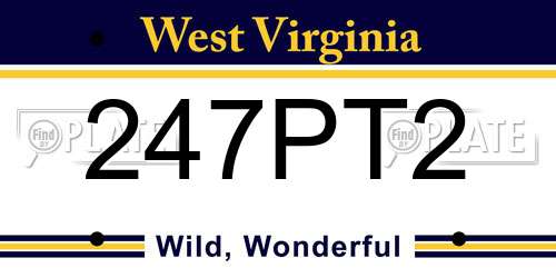 247PT2 West Virginia License Plate