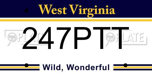 247PTT West Virginia License Plate