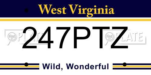 247PTZ West Virginia License Plate
