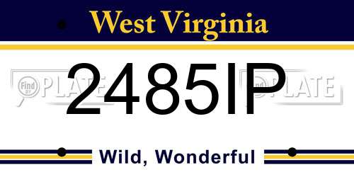 2485IP West Virginia License Plate