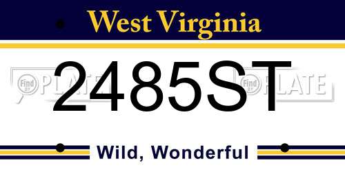 2485ST West Virginia License Plate