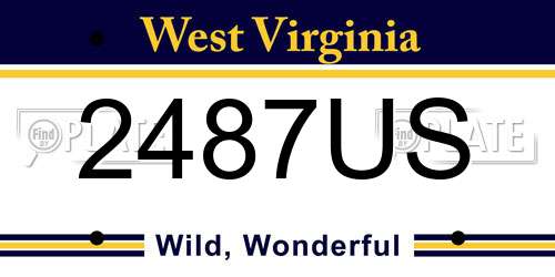 2487US West Virginia License Plate
