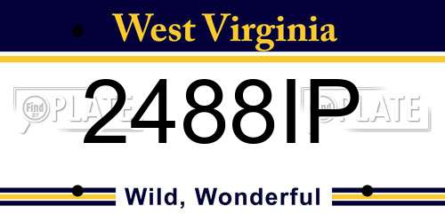 2488IP West Virginia License Plate