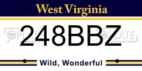 248BBZ West Virginia License Plate