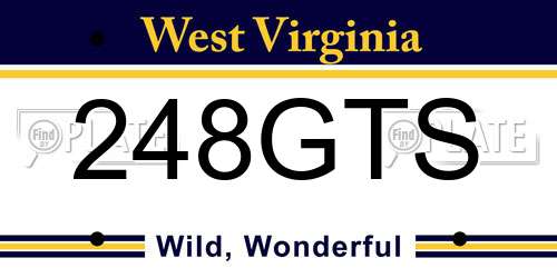 248GTS West Virginia License Plate