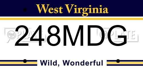 248MDG West Virginia License Plate