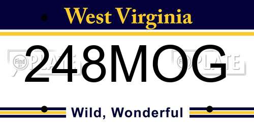 248MOG West Virginia License Plate