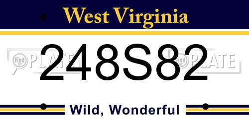 248S82 West Virginia License Plate