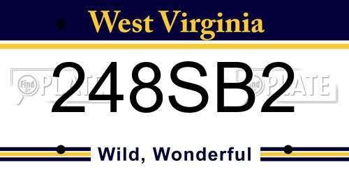 248SB2 West Virginia License Plate