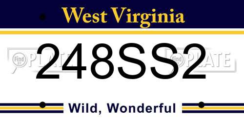 248SS2 West Virginia License Plate