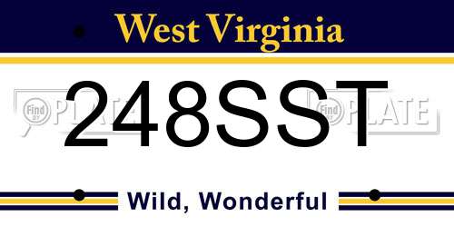 248SST West Virginia License Plate