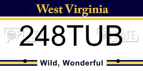 248TUB West Virginia License Plate
