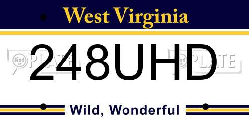 248UHD West Virginia License Plate