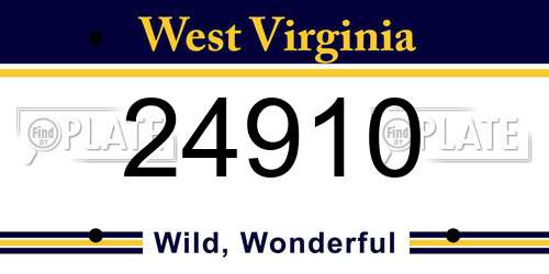 24910 West Virginia License Plate