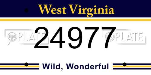 24977 West Virginia License Plate
