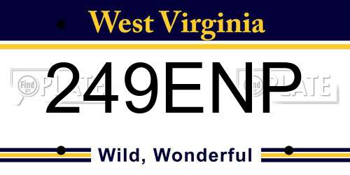249ENP West Virginia License Plate