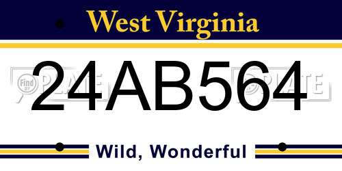 24AB564 West Virginia License Plate