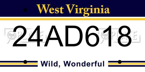 24AD618 West Virginia License Plate