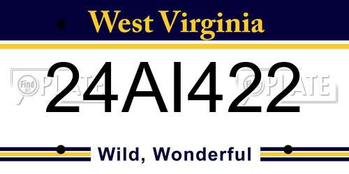 24AI422 West Virginia License Plate