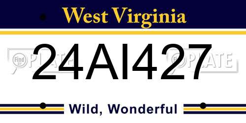 24AI427 West Virginia License Plate