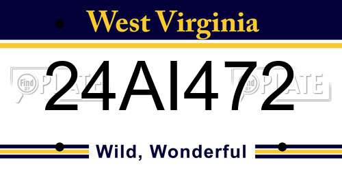 24AI472 West Virginia License Plate