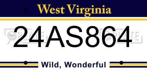 24AS864 West Virginia License Plate