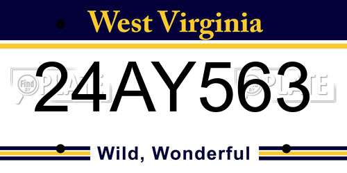24AY563 West Virginia License Plate