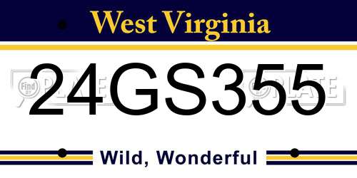 24GS355 West Virginia License Plate
