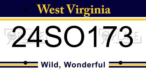 24SO173 West Virginia License Plate