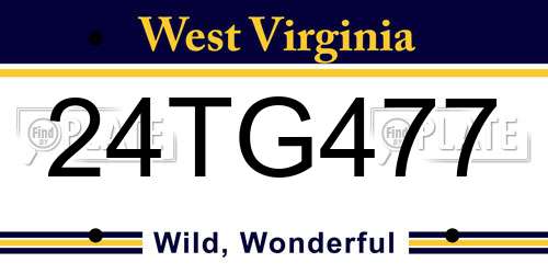 24TG477 West Virginia License Plate