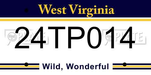 24TP014 West Virginia License Plate