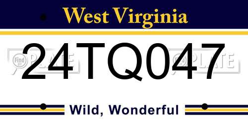 24TQ047 West Virginia License Plate