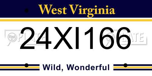 24XI166 West Virginia License Plate