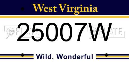 25007W West Virginia License Plate